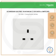 Schneider 13A 250V 1 Gang Socket