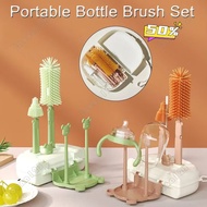 8 in 1 Baby Bottle Cleaner Brush Silicone Bottle Brush Baby Bottle Cleaner Nipple Brush Set Feeding Bottles Cleaner With Case