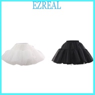 EZR Crinoline Underskirt Petticoat A-line Short  Gown Organza Slip Hoopless