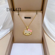 DALATI Titanium Steel Bowknot Cat Necklace