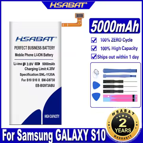 HSABAT EB-BG973ABU 5000mAh Battery for Samsung GALAXY S10 / G973F SM-G9730 G9730 Batteries