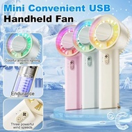 BF-36/BF-37/BF-38 Pink/Green/Yellow USB Rechargeable Handheld Fan With Colourful Lights W6cm*H16cm