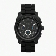 Machine Chronograph Black Dial Black Silicone Strap Watch For Men FS4487