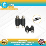 RCA COUPLER, 2-RCA FEMALE to FEMALE CONNECTOR, AV/ AUDIO VIDEO CONNECTOR
