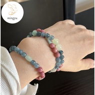 Mingyu Original Natural Stone Beads Bracelet For Women Men Amethysts Crystal Quartzs Aquamarines Jad