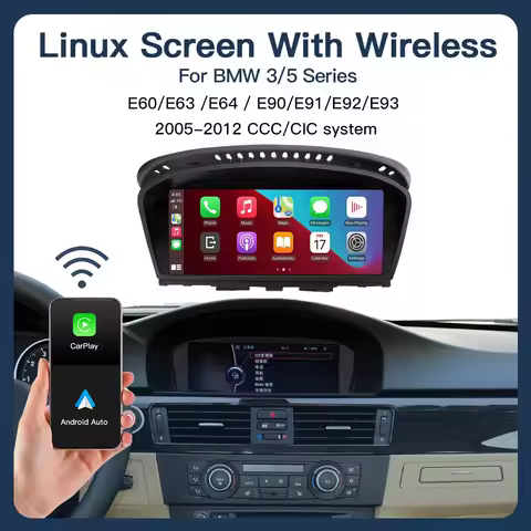 8.9inch Wireless Linux CarPlay Android Car Multimedia Screen for BMW 3 5 Series CCC, CIC E60/E63/E64