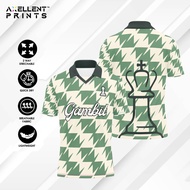 2024 Axellent Prints Green Gambit Checkmate Jersey Retro Collar Shirt Sublimation Jersey Custom Name Retro Viral