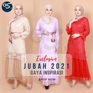 Exclusive Desigin2021 Floral Chiffon Lace Jubah Dress Muslimah | Jubah Murah | Jubah Muslimah Murah/Jubah Muslimah Dress
