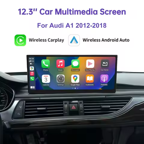 12.3" Car Multimedia Linux Touch Screen For Audi A6 C6 A7 C7 2011-2018 Wireless CarPlay Android Auto