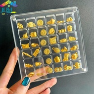 [H&L Dec] 36/64/100 Grids Small Gold Bean Storage Box Acrylic Gold Transfer Pendantpartment Collecti