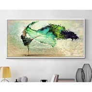 Art girl canvas painting 50x100 or 60x120 with frame