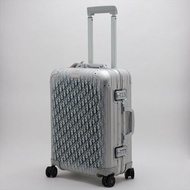 Dior x RIMOWA Oblique Carry On Aluminum Silver x navy Cabin Luggage