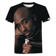 Rapper 2PAC Hip Hop Oversized T-shirt for Men Summer Casual  Fashion Harajuku Street Round Neck Tops