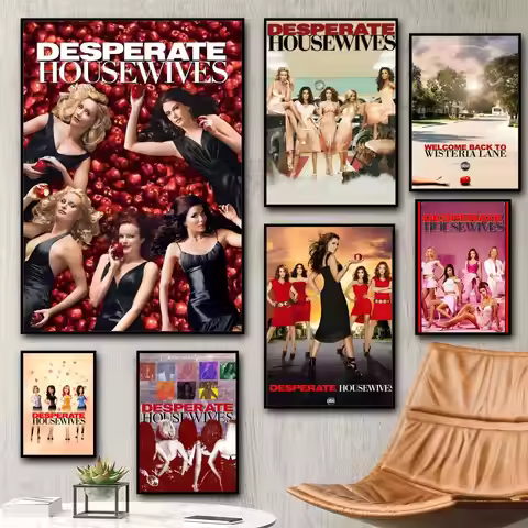 Desperate Housewives TV movie Painting Calligraphy HD Canvas Poster living room bedroom bar aestheti