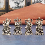 Retro brass Straw Heavenly Kings statues, handicraf Retro brass Four Kings statues Crafts Decoration