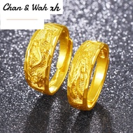 Ready Stock In Singapore Jewellery Original 916 Gold Ring for Men Women A Pair New Pure Gold Lovers Couples Opening Ring