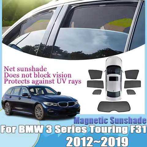 Magnetic Sunshade For BMW 3 Series Touring F31 Anti-UV Car Black Mesh Sun Shade Window Privacy Insul