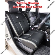 Semi Leather PVC Car Seat Cover - Toyota Avanza (Black Base &amp; Light Grey Lining) - Sarung Kusyen Hitam Kelabu Kereta MPV