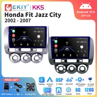 EKIY KK5 Android 10 Car Radio For Honda Fit Jazz City 2002 - 2007 Stereo Carplay Multimedia Video Player GPS Navigation 2Din DVD