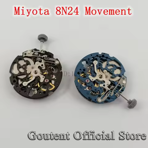 Goutent New Japanese Original Miyota 8N24 Automatic Mechanical Watch Movement 21600 bhp Silver/Golde