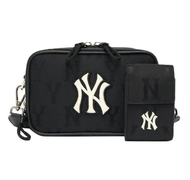 ☀️แท้ 💯%MLB NY NYLON JACQUARD MONOGRAM CROSSBODY BAGกระเป๋าสะพายข้างทรงสี่เหลี่ยมเเฟชั่น