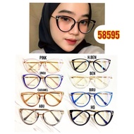 Women's Cat Eye Glasses 58595 Photochromic Blueray fashion Minus Lens Package