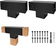 Pegola Bracket Kits,3-Way T-Shape Woodwork Brackets for 6" x 6" (Actual:5.5" x 5.5") Lumber,DIY Gaze