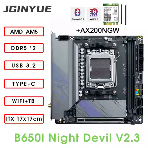 B650 i AM5 Motherboard and WiFi 6 AX200NGW set supports AMD Ryzen 7000 series CPU DDR5 dual channel 
