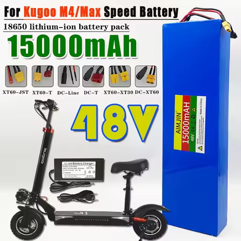48V battery 15Ah 1000W 13S4P 18650 lithium-ion battery pack with BMS for Citycoco 54.6V scooters