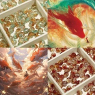 Medium-10mm [Big Fish Begonia] glass Colored glass Ice Cracked Flower Beads Handmade diy Bracelet Be