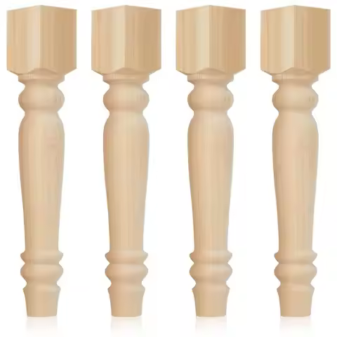 Pcs Farmhouse Table Legs, 16x2.6 Pine Dining Table Legs for Furniture Unfinished Wooden Furniture Di