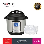 Instant Pot Duo PLUS 9-IN-1 with Yogurt Cups, Multi-Use Smart Pressure Cooker, Slow Cooker, Sous Vide, Cake Maker, Rice