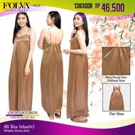 FOLVA bridesmaid dress tanktop panjang baju tidur satin