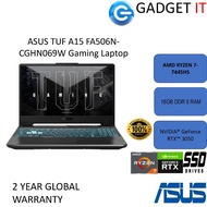 Asus TUF FA506N-CGHN069W Gaming Laptop (AMD R7 7445HS, 16GB DDR5, 512GB SSD, Nvidia RTX3050 4GB, 15.