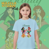 [ ส่งฟรี 🔥 ] KD0282 เสื้อเด็ก เสื้อยืดเด็ก เสื้อยืด เจ้าหญิง Disney ดิสนีย์ ผ้า Cotton 100% WAFFLE S