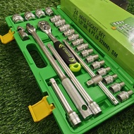 TEKIRO Kunci Sok 6PT 12PT Set 24 Pcs 8 - 32 mm Full Lengkap Socket Kunci sok 24pcs Set Socket 46PCS 