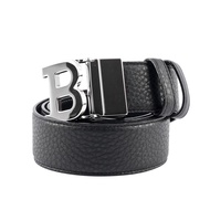 BALLY B-BUCKLE 4cm 銀釦雙面可用皮帶（黑色） _廠商直送