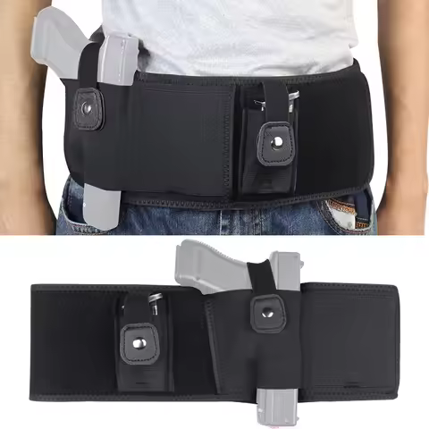 Tactical Belly Gun Holster Right Compatible with Smith and Wesson, Shield, Glock 19, 17, 42, 43, P23