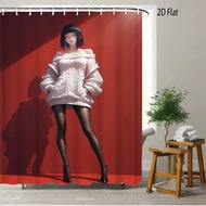 Bandai | 2D Flat Naruto Anime Team 7 Rasengan Print Waterproof Shower Curtain for Bathroom Decor