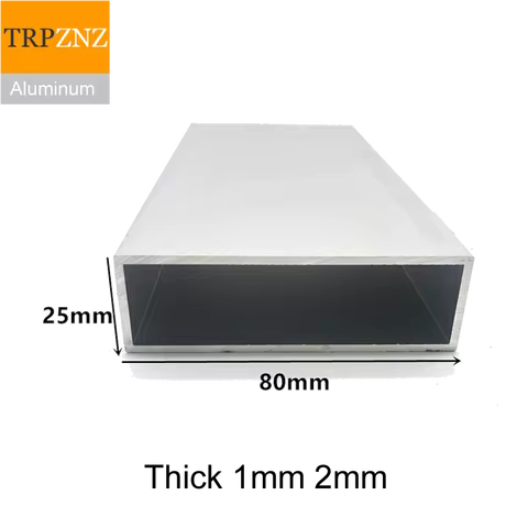 25x80mm Thick 1mm2mm Rectangular Aluminum Tube Profile 6063 Aluminum Square Pipe Aluminum Profile fo