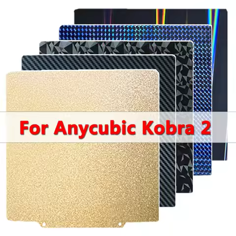 PEI Sheet For Anycubic Kobra 2/Kobra 2 Pro/ Kobra 2 Neo Build Plate PEO PET Carbon Fiber Spring Stee