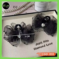 BZ Love Ribbon Hair Clip / Ribbon Hair Clip / Thick Ribbon Bangs Hair Clip / Bangs Hair Clip