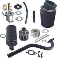 VCUJSUC Upgraded Carburetor Carb 58mm Air Filter Adapter Exhaust Pipe Muffler Stage 2 Kit For Colema