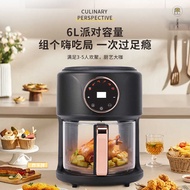 Exclusively Supply Subcolor Screen Glass Air Fryer 6L Multi-Function Visible Air Fryer Smart Househo