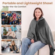 可水洗 USB 電熱毯披肩 熱電加熱斗篷連拉鍊鎖  bawckp Washable USB Electric Throw Heated Blanket Shawl Thermal Electric H