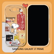 For Samsung Galaxy J7 Prime J2 Prime Cartoon Snoopy Label Phone Case Soft Silicone Wave Edge Back Cover Casing