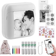 eSynic Portable Thermal Printer Bluetooth Mini Printer without Ink 203DPI Compatible with iOS/Androi
