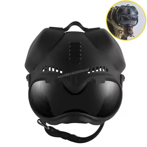Tactical K9 Dog Helmet Pet Motorcycle Protective Equitment with Goggles Patrol Dogs Sheepdog Casque 
