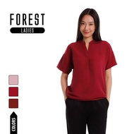 Forest Blaus Perempuan | Forest Ladies Polyester Short Sleeve Blouse - 822534