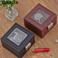DIEAIYA Watch Storage Box, Wood 1 Watch Slot Watch Box, Portable Leather Watch Collection Box Gift